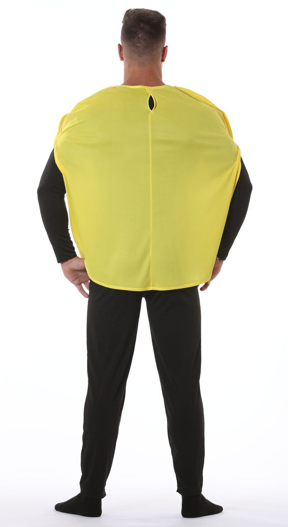 Emoji Costume includes yellow tabard, stick on pieces for you to create your own face.