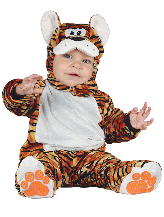 Baby Tiger Costume includes jumpsuit with feet and hood