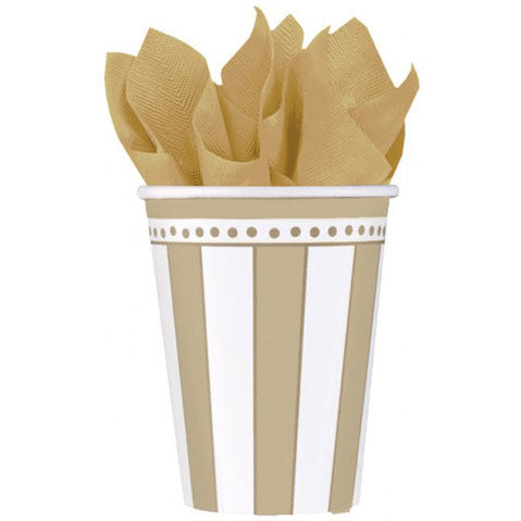 Golden Wishes Paper Cups 266ml, Pack of 8