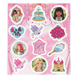 Princess Stickers. Each sticker sheet measures 10cm * 11.5cm (approx). Each sheet contains between 12 stickers.