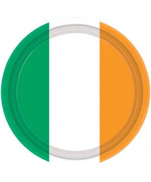 Ireland Flag Plates 23cm, Pack of 8