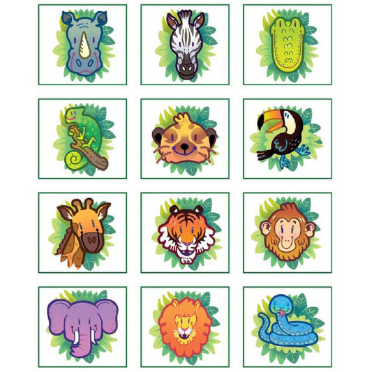 Jungle Tattoos, Pack of 12
