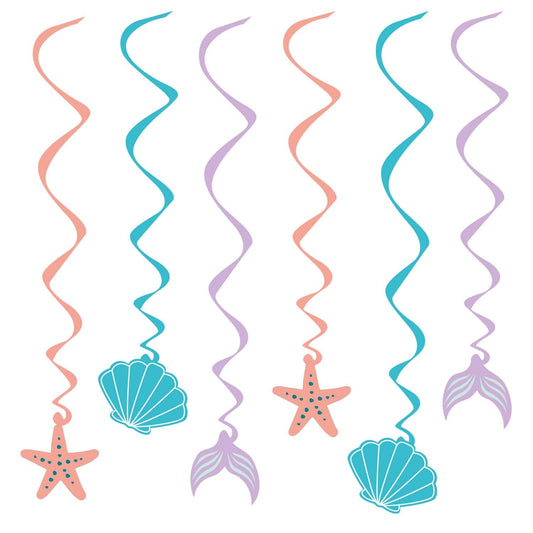 Mermaid Tales Swirl Decorations, Pack of 6