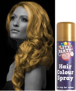 Smiffys Hair Colour Spray. Gold.