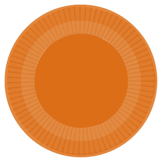 Orange Paper Plates, 23cm, Pack of 8