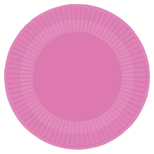 Bubblegum Pink Paper Plates, 23cm, Pack of 8
