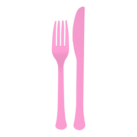 Bubblegum Pink Knives and Forks, Pack of 12 Sets