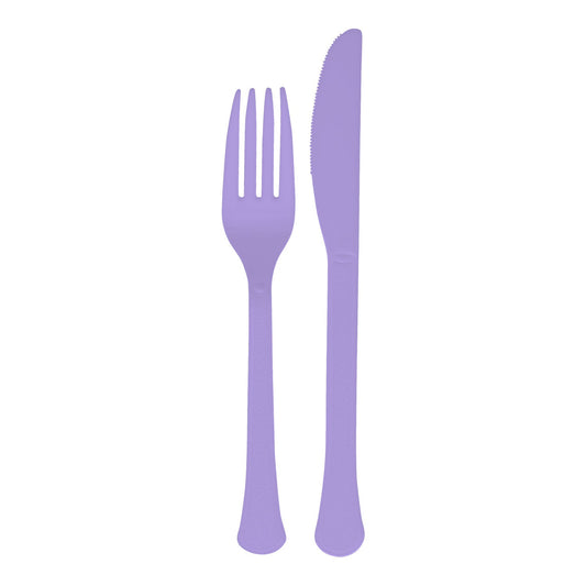 Purple Knives and Forks, Pack of 12 Sets