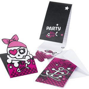 Pink Pirate Invites & Envelopes.
