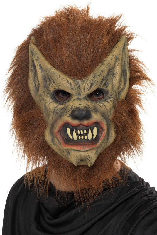Werewolf Mask , Brown , 3/4 Face, Foam and Rubber