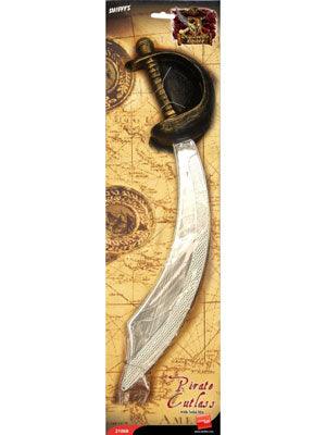 46cm Silver Pirate Sword Cutlass and Eyepatch.