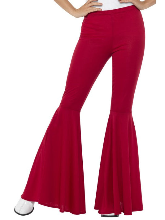 Ladies 1970s Red Flared Trousers