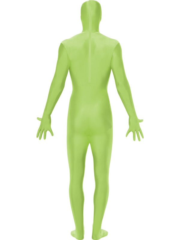 Green Second Skin MorphSuit, with bumbag, concealed fly and under chin opening.