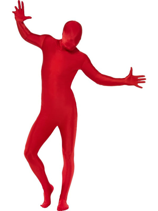 Red Second Skin MorphSuit, with bumbag, concealed fly and under chin opening.