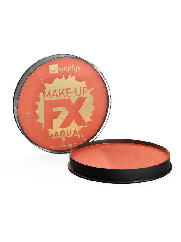 Smiffys make-up fx, aqua face and body paint. Orange. Water based. 16ml.