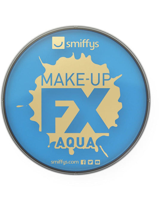 Smiffys make-up fx, aqua face and body paint. Pale Blue. Water based. 16ml.