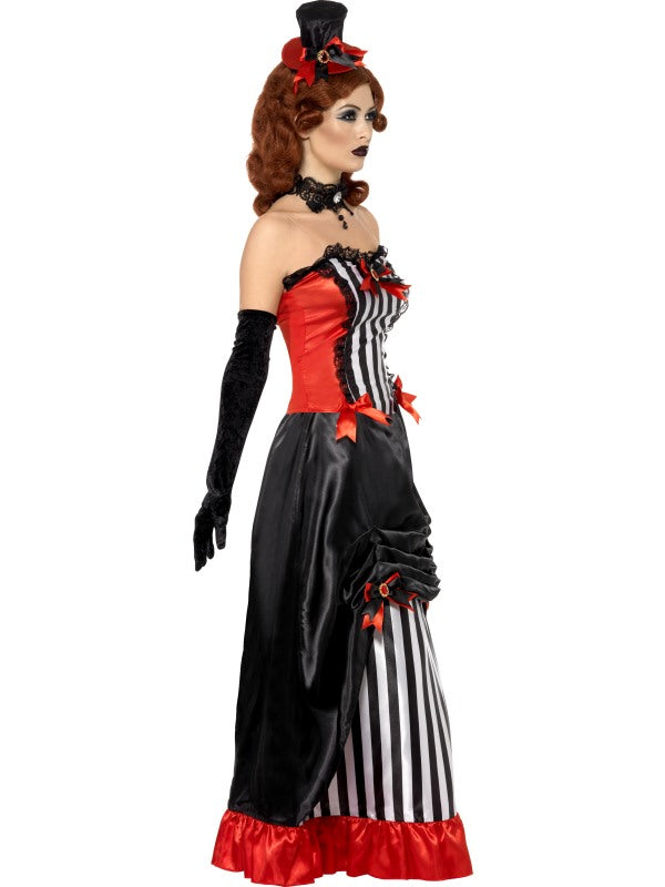 Madame Vamp Fancy Dress Costume includes corset, skirt and hat