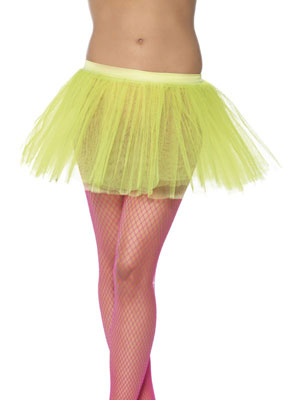 Tutu Underskirt. Neon Yellow, 4 Layers. 30cm Long. Will fit waist size up to 86cm (34inches)