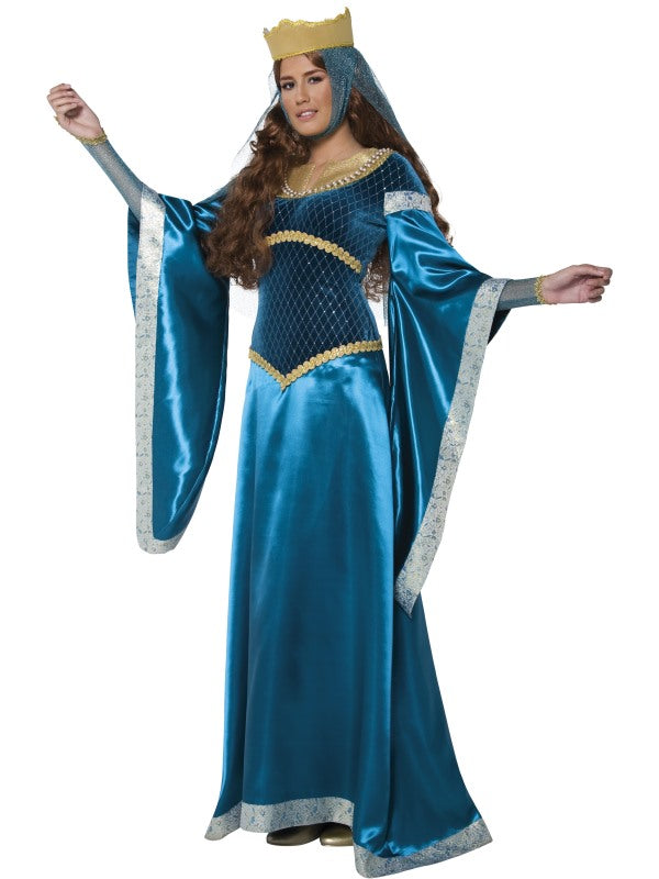 Maid Marion Fancy Dress Costume includes dress, crown and veil