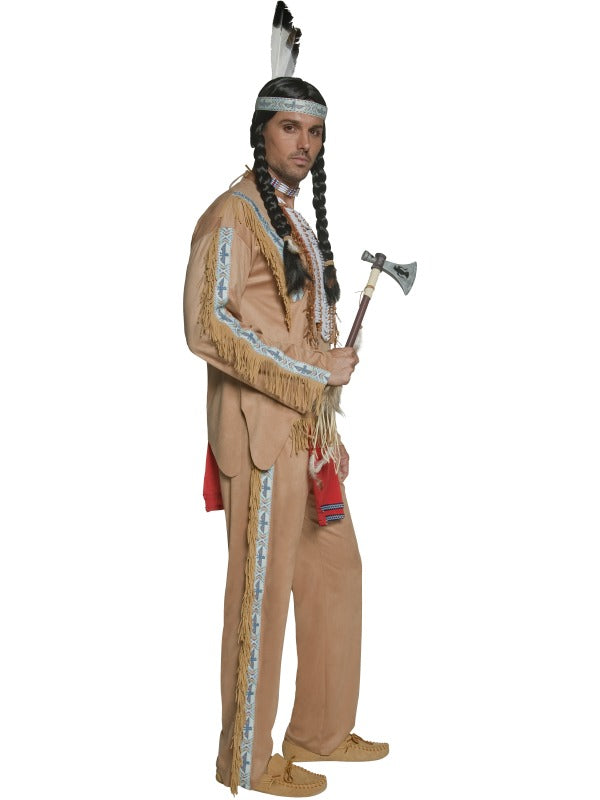 Western Authentic Indian Chief Mens Fancy Dress Costume includes top and trousers
