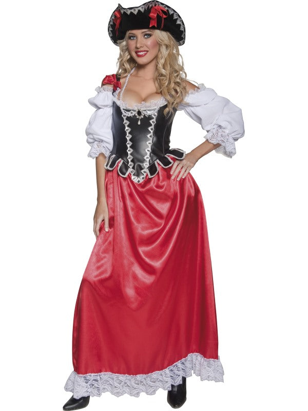 Authentic Pirate Wench Fancy Dress Costume includes dress. Hat NOT included