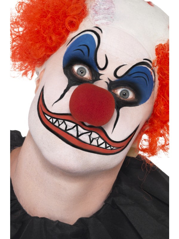 Clown Make Up Kit includes facepaint (red| blue| black| white)| nose| crayons (red| blue)| sponge