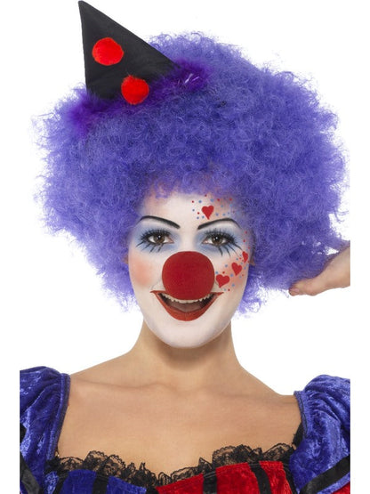 Clown Make Up Kit includes facepaint (red| blue| black| white)| nose| crayons (red| blue)| sponge