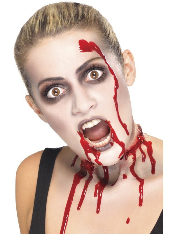 Zombie Make Up Set, includes facepaints (3 colours), 3 blood capsules, 2 sponges, brush, easy step by step instructions