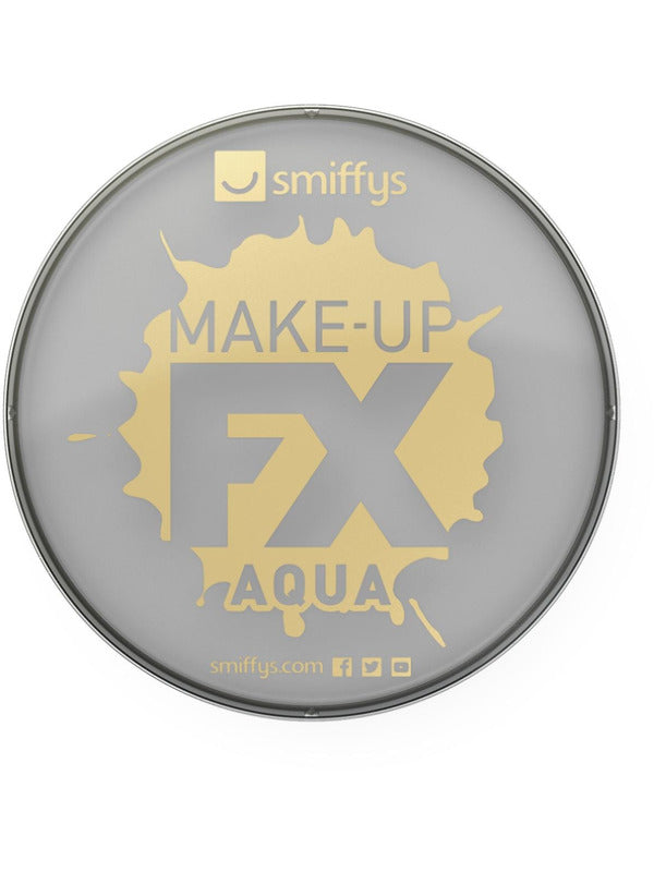 Smiffys make-up fx, aqua face and body paint. Light Grey. Water based. 16ml.