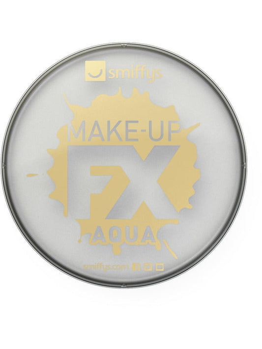 Smiffys make-up fx, aqua face and body paint. Metallic Silver. Water based. 16ml.