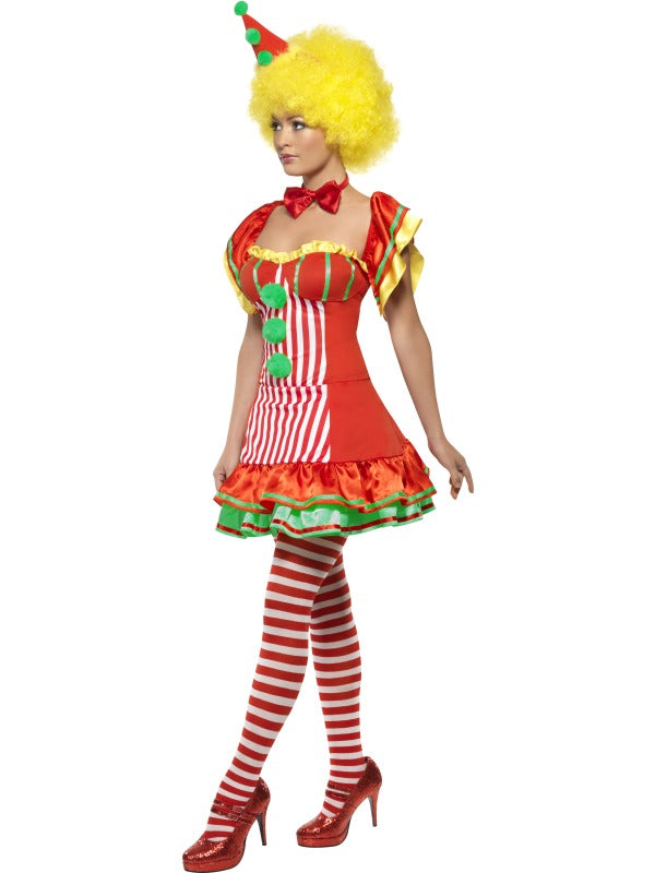 Boo Boo the Clown Ladies Fancy Dress Costume includes dress and hat on headband. Tights sold separately.