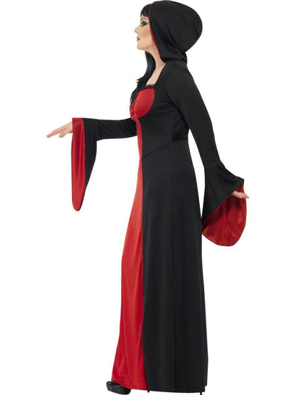 Dark Temptress Ladies Halloween Costume includes dress with hood.
