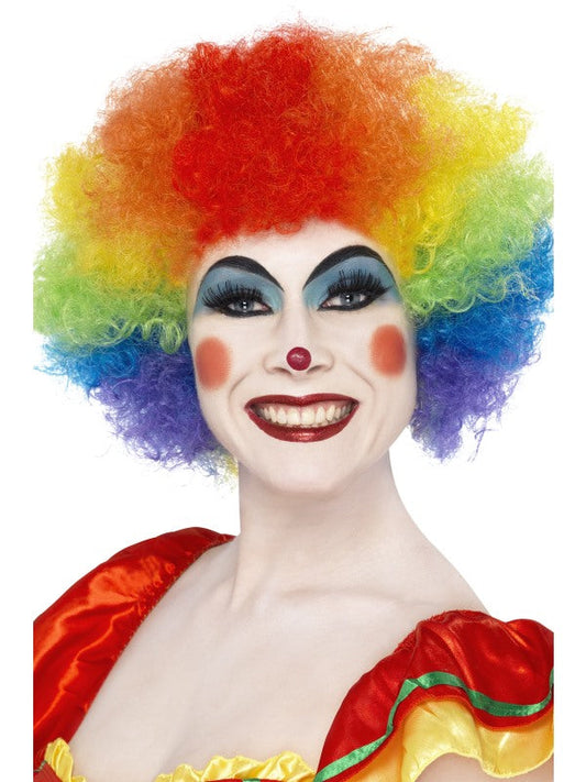 Funky Afro Rainbow Clown Wig. Multicoloured.