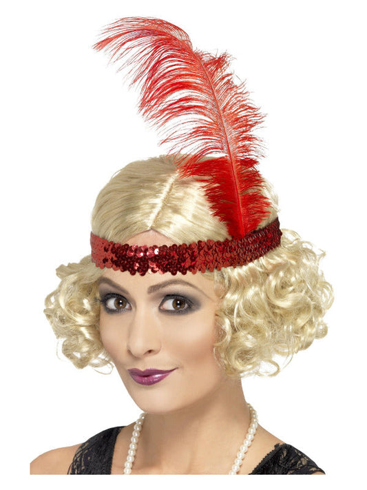 1920s Charleston Wig Blonde| Curly with Sequin Headband.