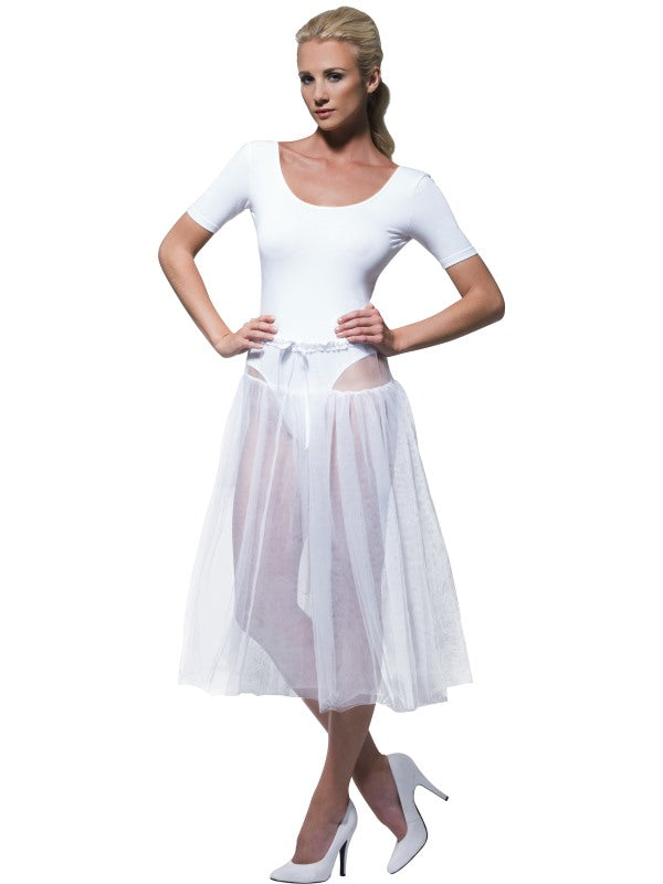 1950s White Petticoat, 70cm long , 3 layers. Adjustable.