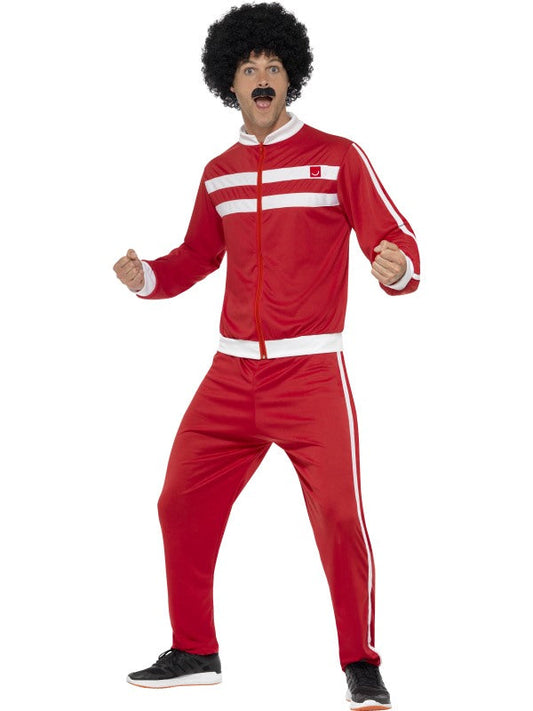 Mens 1980s Retro Scouser Tracksuit Costume includes jacket and trousers
