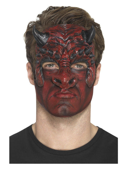 Smiffys Make-Up FX, Foam Latex Devil Head Prosthetic, Red, with Adhesive