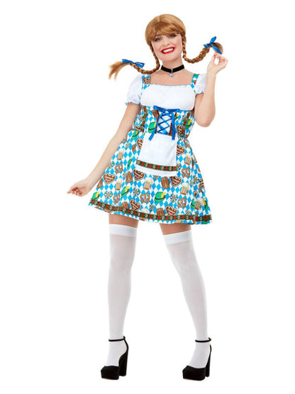 Oktoberfest Beer Maiden Costume includes printed dress