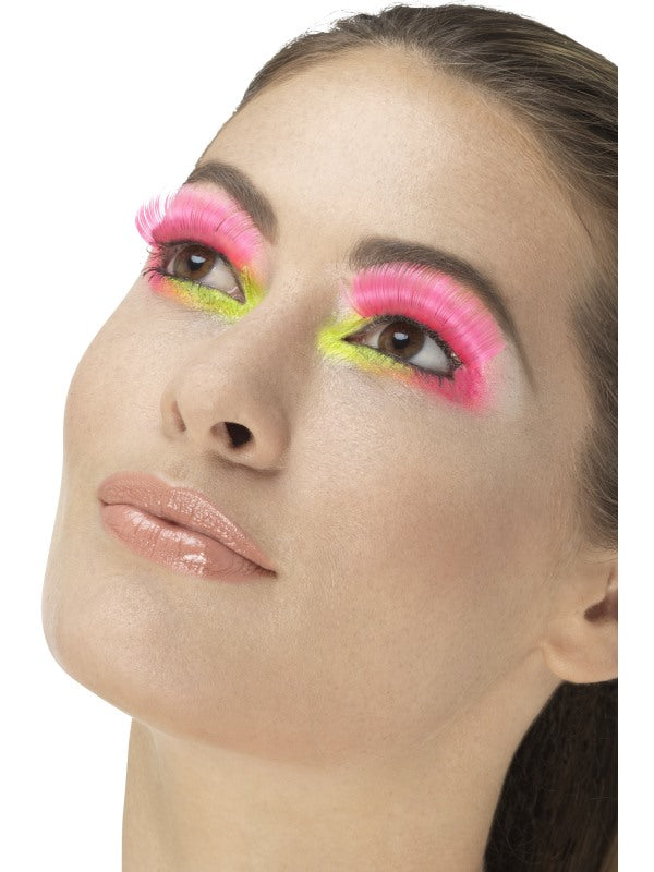 Neon Pink 80s Party Eyelashes