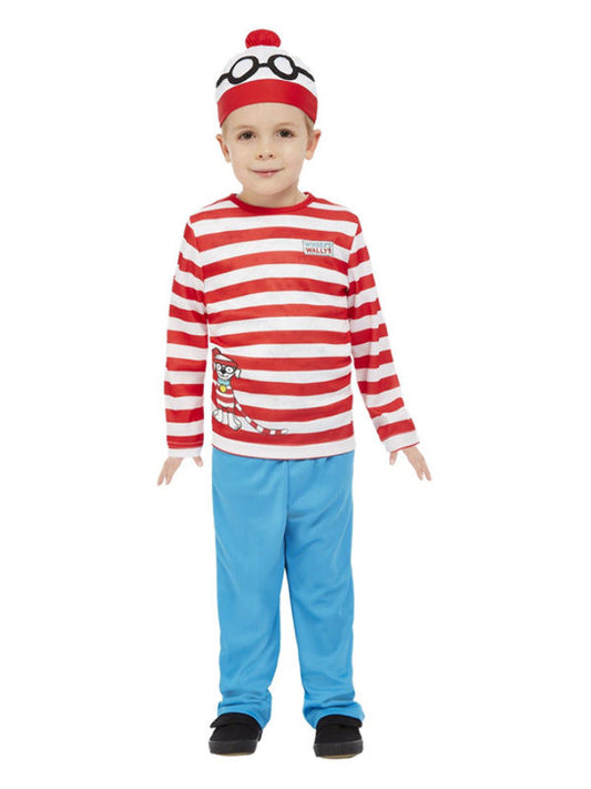 Toddler Wheres Wally Costume includes hat, top and trousers