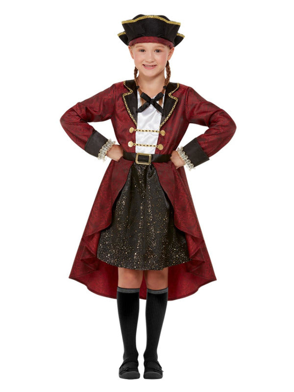 Girls Swashbuckling Pirate Costume includes dress and hat