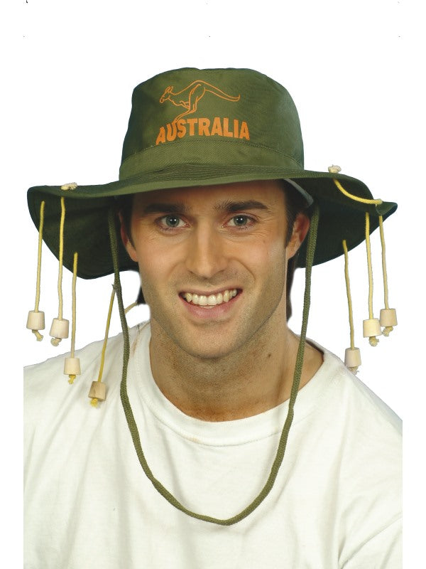 Green Australian Hat with Corks