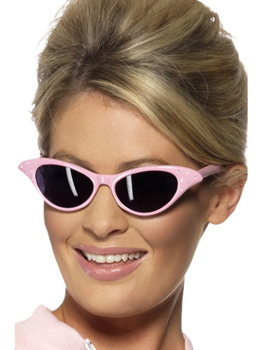 Pink 1950s Style Flyaway Style Rock n Roll Sunglasses.