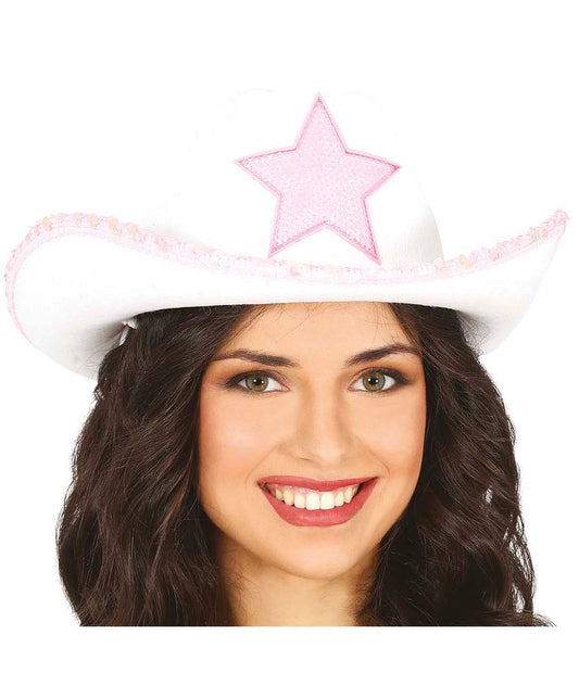 White Cowboy Hat with Star