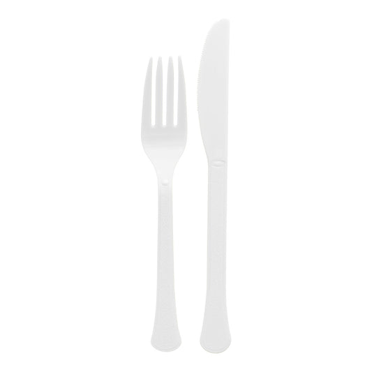 White Knives and Forks, Pack of 12 Sets
