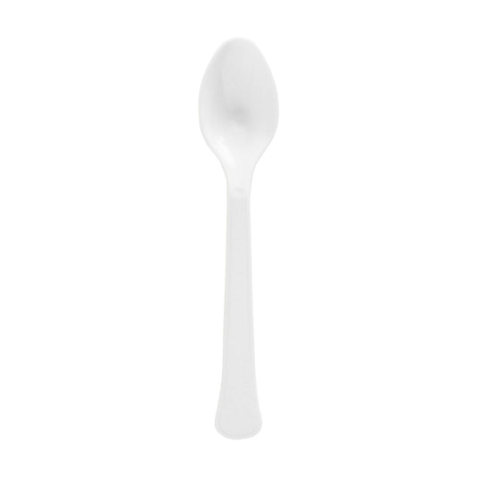 White Plastic Spoons, Pack of 24