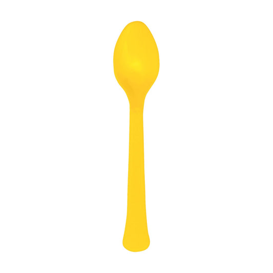 Yellow Plastic Spoons, Pack of 24